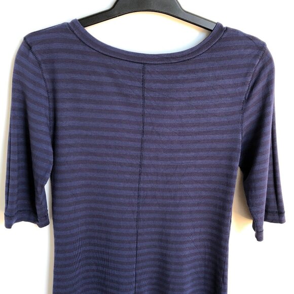 Free People Casual Stripped Scoop Neck 1/2 Sleeve Top Blue Size XS - Picture 6 of 9